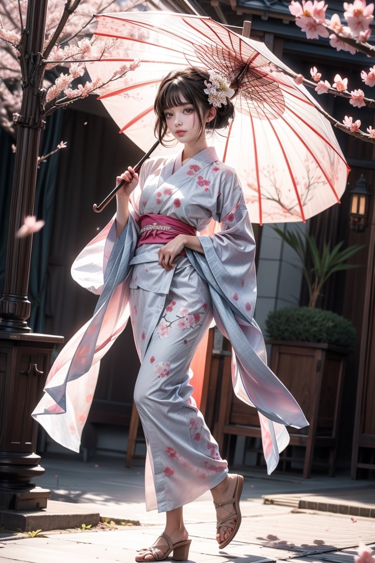 Real photos, a beauty with three-dimensional and exquisite facial features, kimono, holding a paper umbrella, painted glass light, and the beauty of light and shadow, romantic cherry blossoms are about to bloom, let us open our hearts to welcome love. Real skin, movie tones, long shots, side full body shots, dynamic movements, 16K high image quality, ultra-high details and complexity.
#Bing