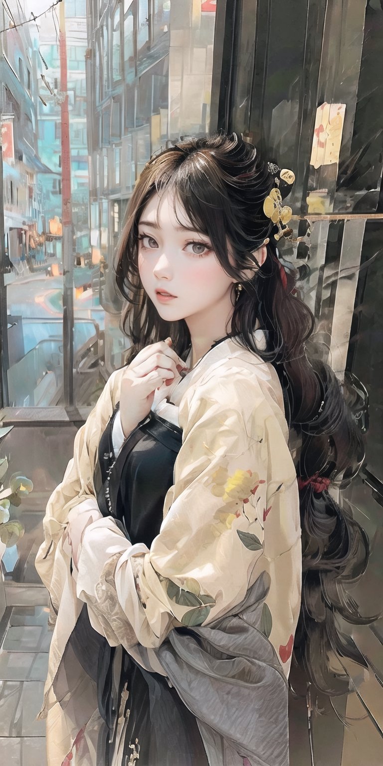 (best quality, highres:1.2), ultra-detailed, realistic, Karla Kure (Kengan Ashura), origin, bikini, 1 girl, yellow eyes, black eyelids, dark long purple hair, solo, tokyo at the background, looking at the viewer, masterpiece, illustration,(HypHarem:1.3)