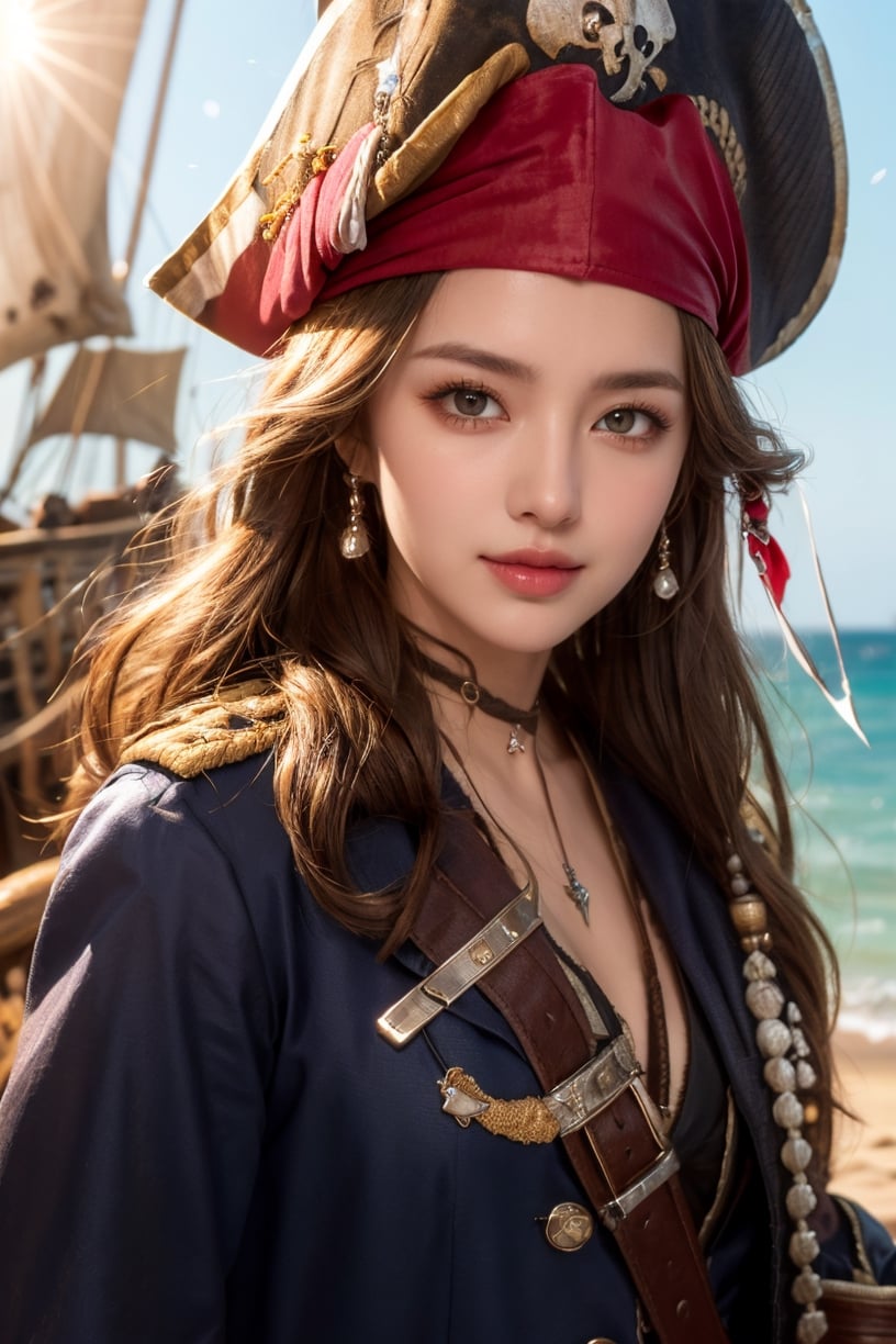 (Pirates of the Caribbean)
(Pirates of the Caribbean)
(Pirates of the Caribbean)
Female officer, female brigadier general, 1st sister, busty beauty, beautiful face and eyes, beautiful sunshine, provocative expression, very cute, sweet smile, masterpiece, super high quality, high details