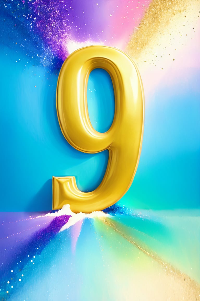 number 9 in paint,shine,glitter