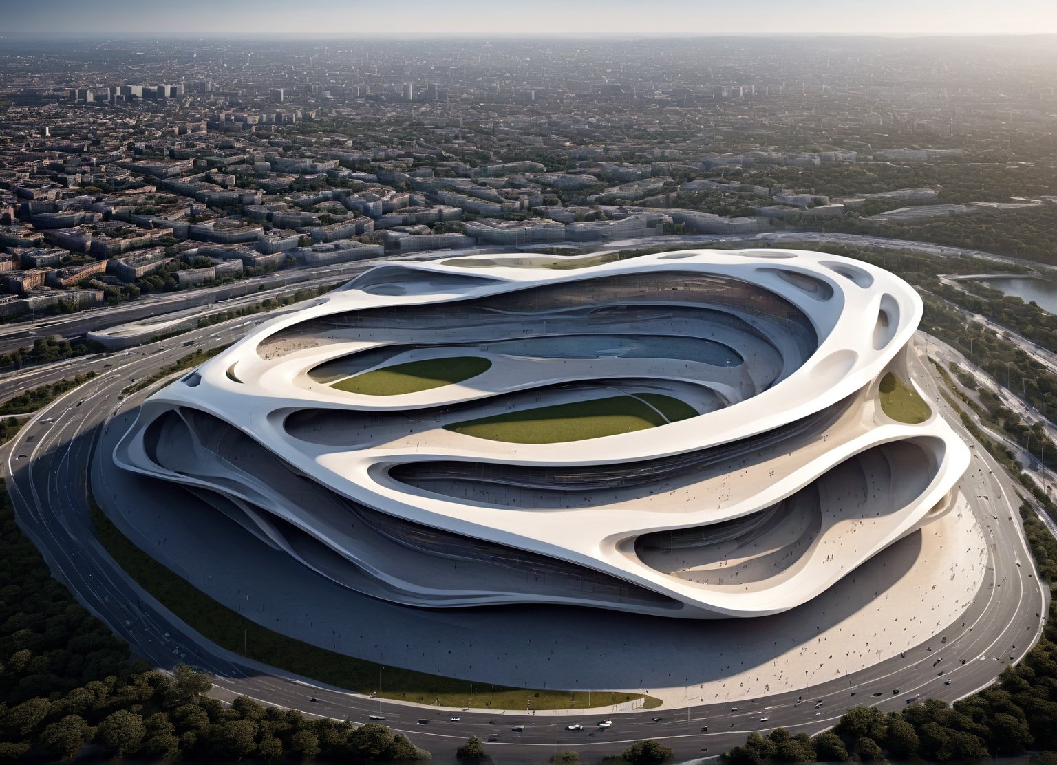 high resolution,MAD Architects,MAD's Curved,succinct,Nordic style,theatre,stadium,Like running water,mobility,zaha style,