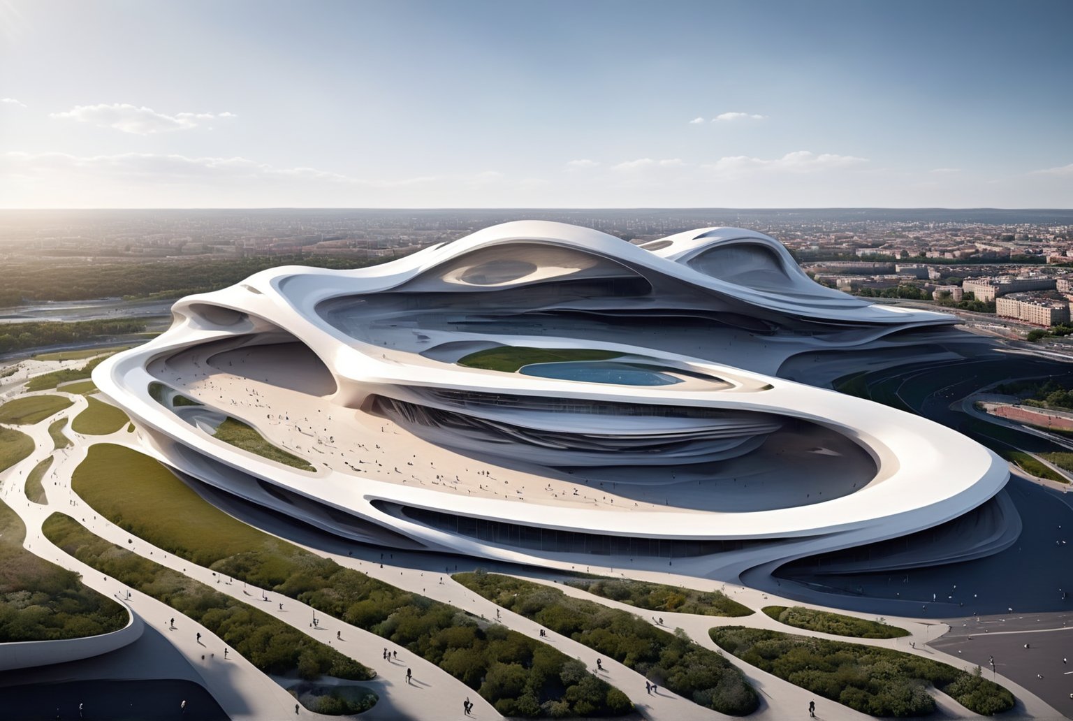 high resolution,MAD Architects,MAD's Curved,succinct,Nordic style,theatre,stadium,Like running water,mobility,zaha style,