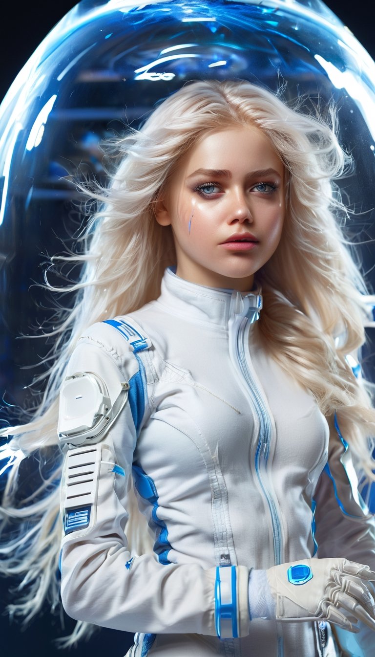1girl, woman in high-tech space suit, through transparent visor,A look of relief,
beautiful face visible through transparent visor, white gloves, intricate blue mechanical vial,((holding jar containing lightning)), elaborate spaceship background,photo_b00ster,sad. 1 girl, huge breasts, huge body, messy white hair, realistic, perfect murge, 
,Mecha body,Young beauty spirit .Best Quality, photorealistic, ultra-detailed, finely detailed, high resolution, perfect dynamic composition, sharp-focus,b3rli,dongtan dress,mature female,naked bandage,virgin destroyer sweater,2b-Eimi,with a beard,perfect eyes,DonMM1y4XL,julia_yaroshenko