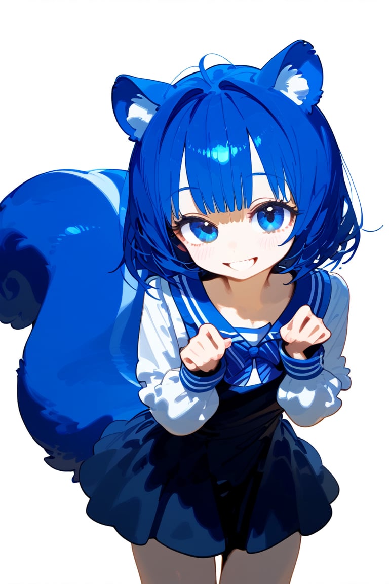 1 blue squirrel human, cute girl