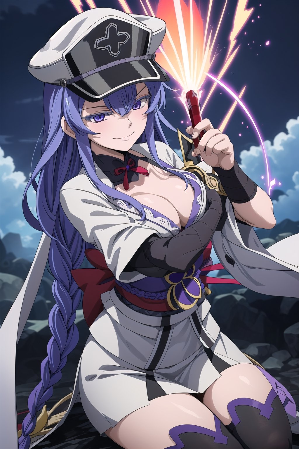 Full body, Rias Gremory, esdeath, (military officer hat), smirking, purple hair, raidenshogundef
BREAK
Japan
BREAK
8K, Rainbow Color Explosion, Dense Atmospheric, Muted Tones with Pops of Vibrant Hues,