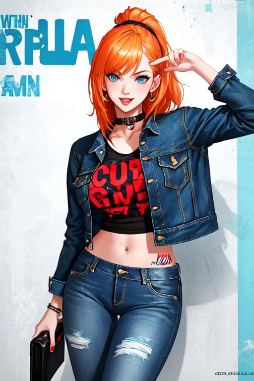 Bad and rebel girl having a good time in a party and posing so flirty, she is wearing a rebel and bad girl outfit with jeans and a denim jacket,girl,Megan fox 