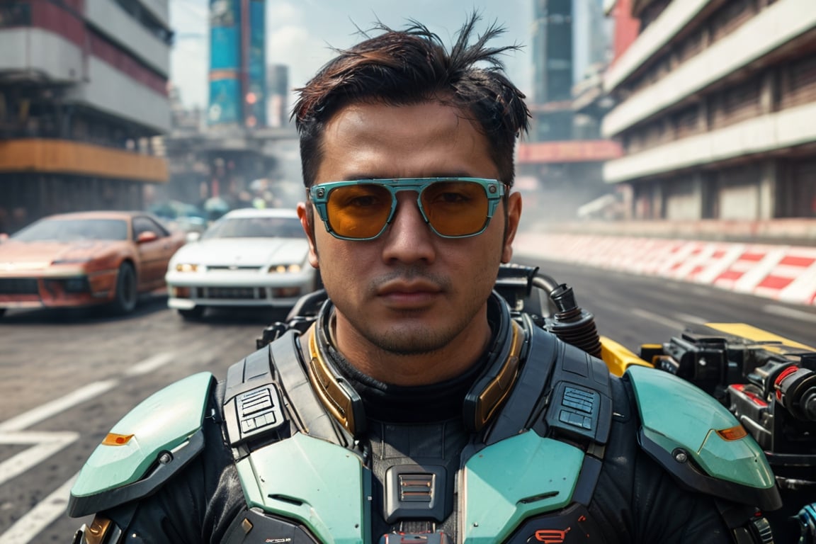 (a (man) who is a (driver):1.4),scifi car, upper body, half body shot, wearing glasses, (extremely detailed hyperrealistic masterpiece, best quality, high resolution uncompressed raw photo:0.9)
,vehicle,Utra,Mechanical part,cyberpunk style,cip4rf,man,cgi,cyberpunk,Samaritan CGI,csrlds