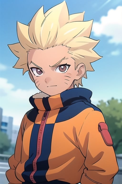masterpiece, best quality, high quality, 1boy, solo, male focus, looking at viewer, upper body,uzumaki naruto,axel_blaze