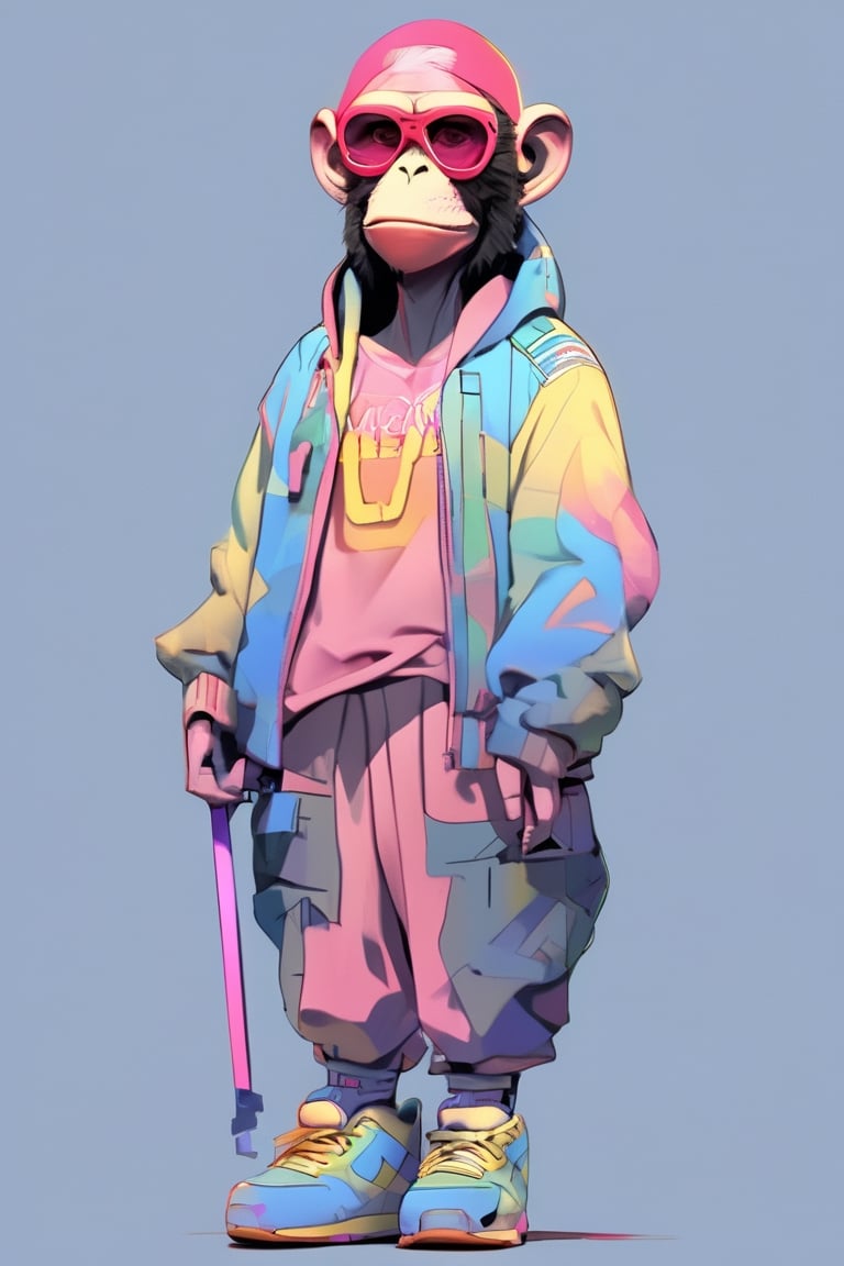 minimalism style, 4d, render, logo, cyberpunk, sunglass, The long scar on the forehead is formed by a straight line drawn across many x marks, monkey skull, full detail body female, smily, smoking, detail nike jordan sneakers shoes, fashion, squat, ceramics, shoes, hoodie, croptop, logo, 12k, water effect, blueoragenred, cinematic, fantastic background, ghost blade art style, fantastic, digital art, high detail, high detail skin, real skin, 8k, high_resolution, high quality, line code with glowing ancient characters, hdr:1.5, sharpness,ghibli