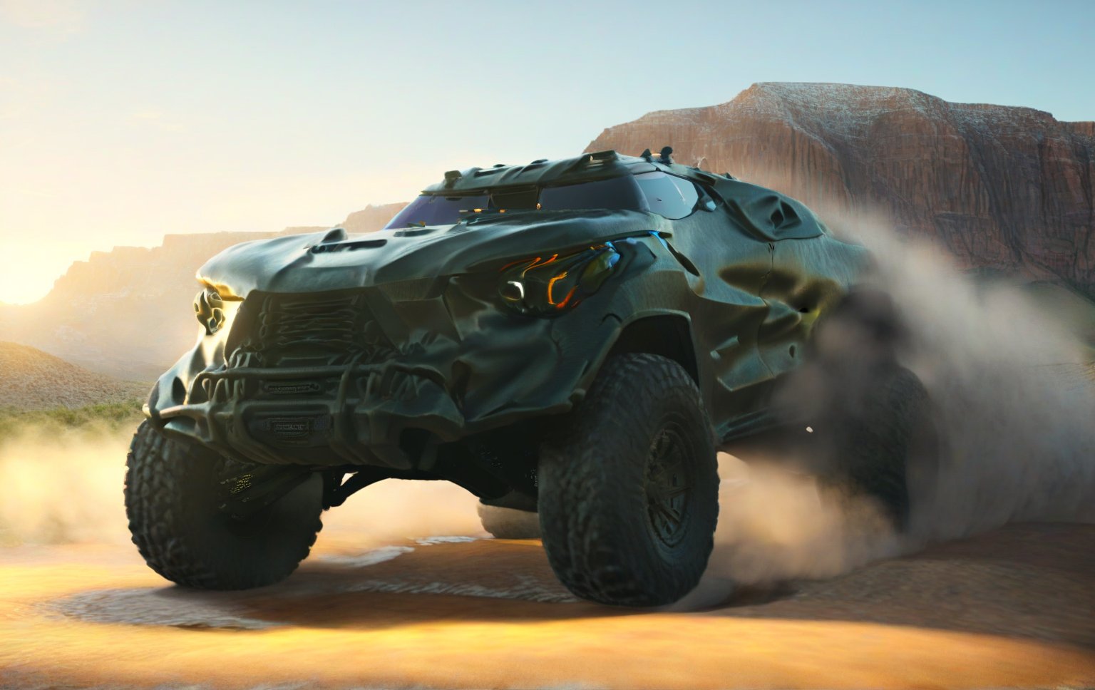 Masterpiece, 4k, High Resolution, Octane Render, Unreal Engine 5, Award Winning, Dramatic Lighting, Intricate, 8k Highly Professional Detail, HDR, Smooth, Sharp Focus, Illustration, Unreal Engine 5, Octane Render, Cinematic Light, dynamic volumetric lighting, Off-road suspension,baja, Armored vehicle,suv, all-terrain vehicle, concept, science fiction, (f150:0.2),oshkosh m-atv jltv,humvee, Knight XV ,future,c_car,JB64,TechStreetwear,ROBOT,exosuit,LegendDarkFantasy