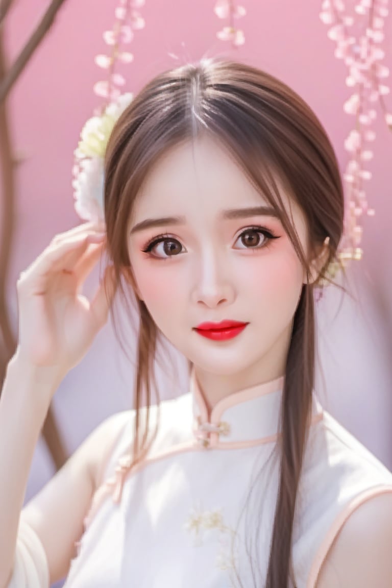 (8K, original photo, Reality:1.25) ,( Lip Gloss, eyelash, Glossy, shiny skin, best quality, Ultra-high resolution, Depth of Field, Chromatic Aberration, Corrosive, Wide-angle light, Natural shadows,   Idol)make up,pretty cute doll,Canthus drop,big eye,Thai, Vietnamese,杨幂,小柔,cosplay,coser,小柔seeu,