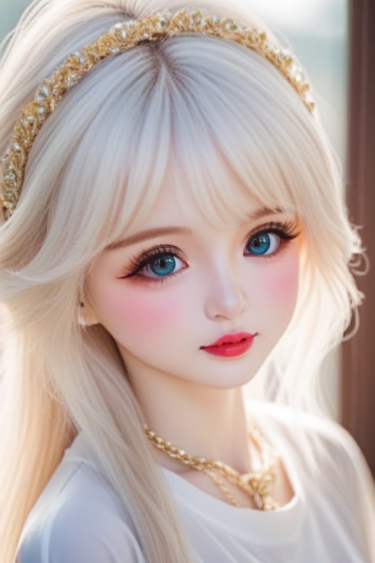 (8K, original photo, Reality:1.25) ,( Lip Gloss, eyelash, Glossy, shiny skin, best quality, Ultra-high resolution, Depth of Field, Chromatic Aberration, Corrosive, Wide-angle light, Natural shadows,   Idol)make up,pretty cute doll,Canthus drop,big eye,Thai, Vietnamese,