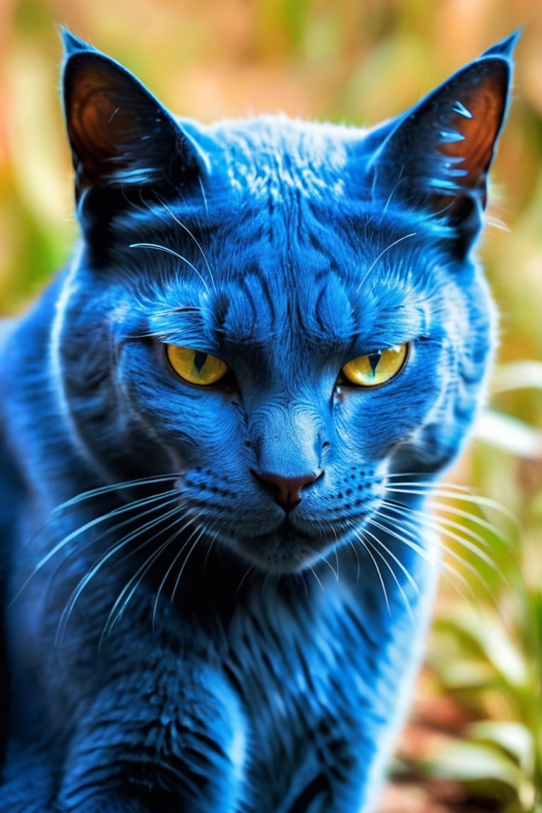 A blue cat shedding tears