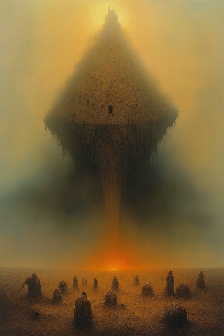 a painting in style of zdzislaw beksinski in style of painting named AG78 from 1978