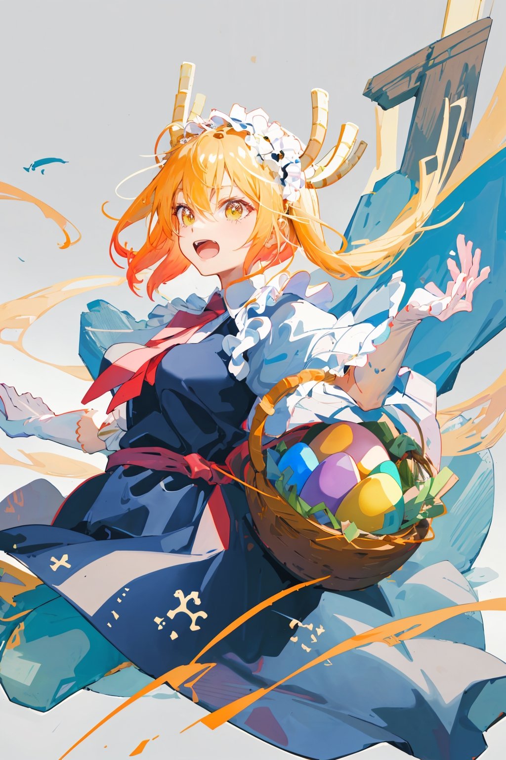 //quality
Masterpiece, ultra detailed, hyper high quality, quality beyond the limits of AI, the ultimate in wisdom, top of the line quality, 8K,
//1 woman
The Easter egg illustration depicts a cute design in a style reminiscent of Japanese anime. It features soft colors and adorable characters or animals. Vibrant shades like pink, blue, and yellow stand out, adorning the surface of the egg with cheerful patterns and motifs. Additionally, there are sparkling stars and flowers incorporated into the design, capturing the lively spirit of spring and the joyous atmosphere of Easter, tohru (maidragon)