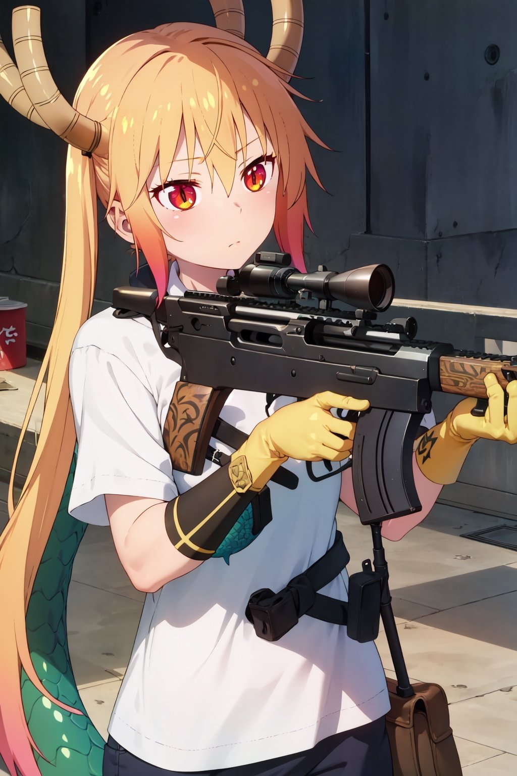 AWP | Dragon Lore (WW),tohru, holding_weapon, sniper, gun