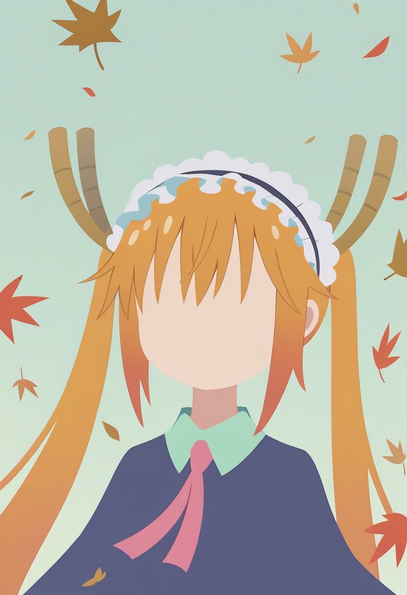 score_9, score_8_up, score_7_up, Minimalstyle,1girl, ,simple, faceless female, beautiful, extremely detailed, vector, headshot,falling leaves,minimalstyle, tohru (maidragon)