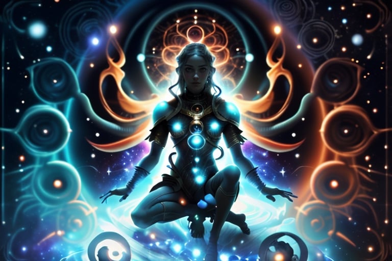 A girl full of wisdom, with eyes that betray a knowing look of all things, her expression very stern and cold.
Surrounded by celestial bodies.
In the Cthulhu Mythos, Yog-Sothoth is depicted as a being beyond time and space, possessing boundless wisdom and power. Yog-Sothoth can be seen as a unifying force because he has insight into all things, whether past, present, or future, and can understand and intervene in them.

Yog-Sothoth's existence is not limited to specific time or space; he can traverse dimensions and is connected to all things in the cosmos. Described as a supernatural entity, his power and wisdom far exceed human comprehension; he possesses the ability to both create and destroy.

In the Cthulhu Mythos, Yog-Sothoth is often portrayed as a profound and awe-inspiring presence, injecting depth and mystery into the entire mythology. His influence pervades the entire mythological world, profoundly affecting the fate of humanity and all beings,k41f,Young beauty spirit ,Best face ever in the world.,Best face ever in the world