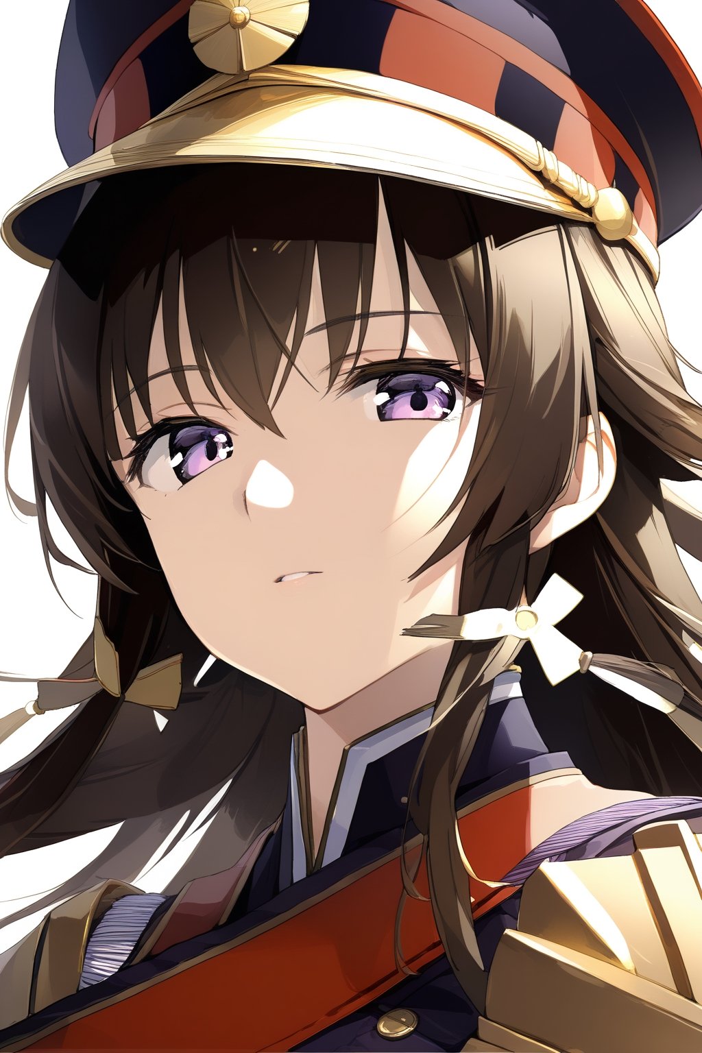 high-definition,masterpiece,best quality,1girl,looking at viewer,Highly detailed, High Quality,YuiTakamura,military uniform
