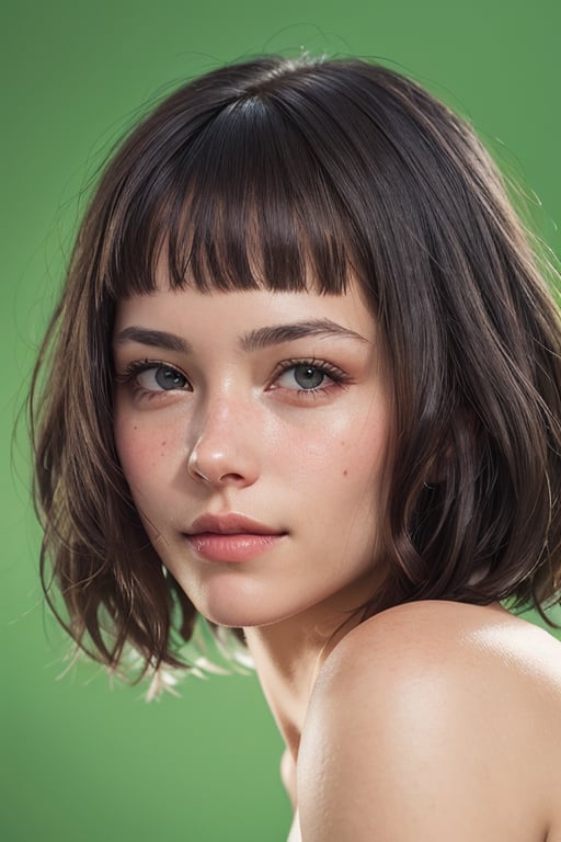 realistic close-up portrait of a young woman