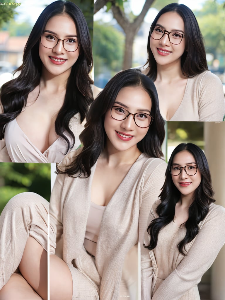 chinese woman, (glasses, laughy smiling:), fully clothed, fully dressed, curve, photo realistic, expressive, everything is in ultra high-definition, ultra HD, ultra high resolution, everything detailed, rare, flexible, complex, unique, ultra realism