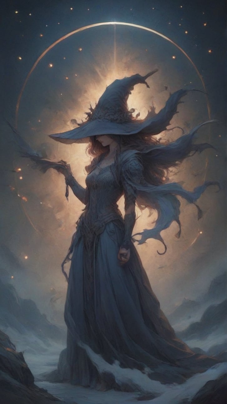As the moon rises high in the sky, a cloaked witch stands before her bubbling cauldron, murmuring ancient incantations. She stands in her forest, clad in a deep purple robe adorned with mystical symbols and shimmering with the faint glow of magic. ,colorful,Disney pixar style