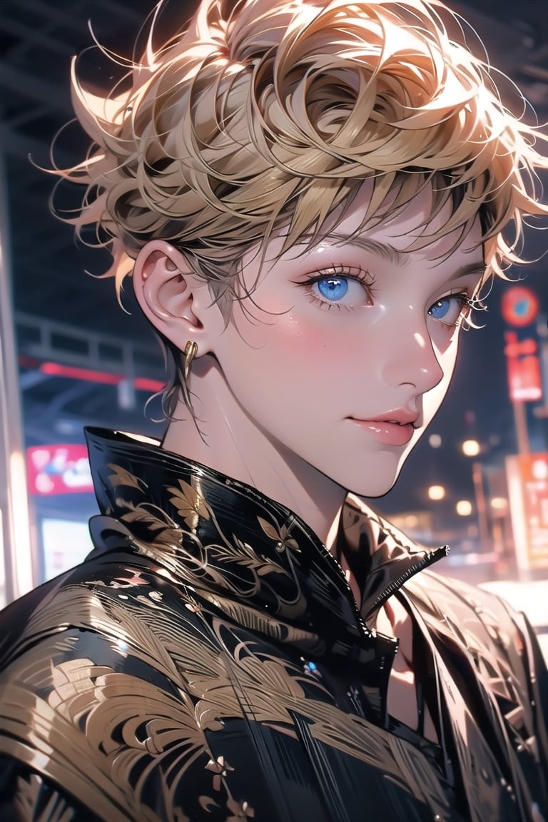 1 man, outdoor, sky, extreme detailed, realistic, solo, official art, extremely detailed, extreme realistic, beautifully detailed eyes, detailed fine nose, detailed fingers, wearing gold embroidered jacket court uniform costume, high quality, beautiful high detailed blonde short hair. Art Nouveau,vane /(granblue fantasy/),CrclWc,centralasia,nodf_lora,xjrex,midjourney