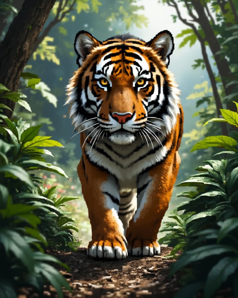 Tiger, jungle, hunting, cinematic, rtx light