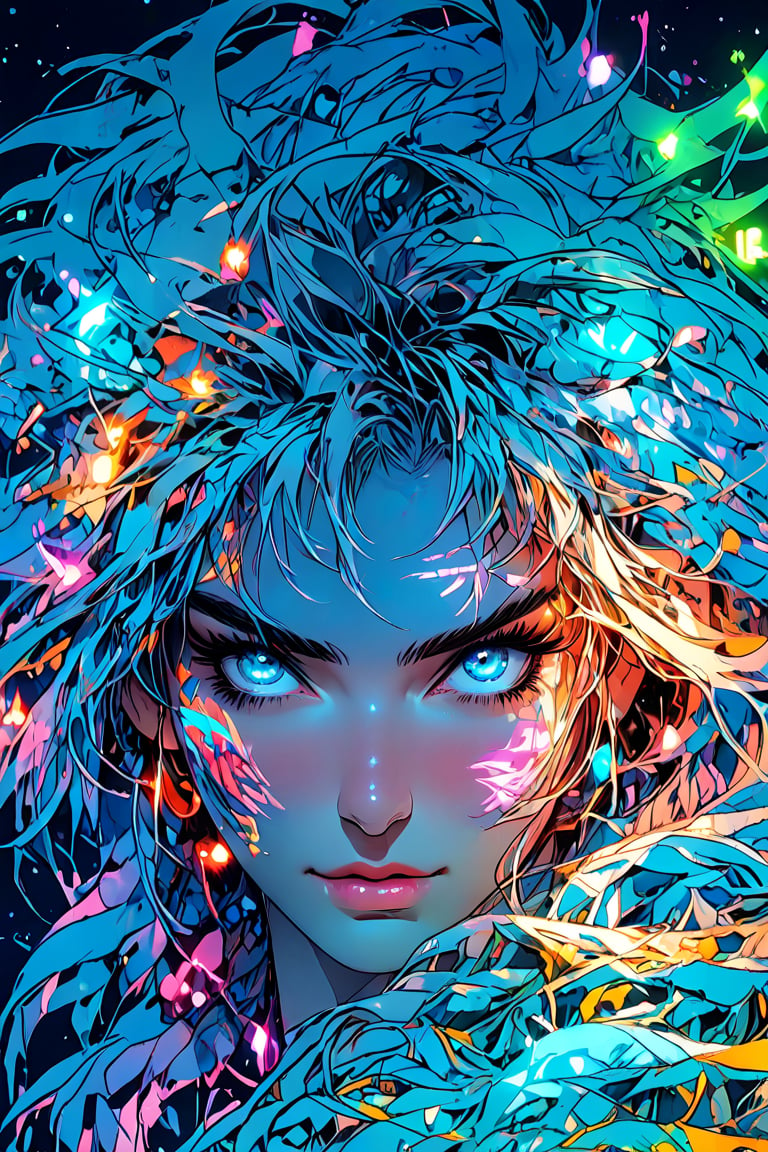 (head shot by Carne Griffiths, Conrad Roset), beautiful goddess anime girl, colorful, 3D anime girl, blue eyes, flowing hair, Full HD render + immense detail + dramatic lighting + well lit + fine | ultra detailed realism, full body art, lighting, high quality, engraved | highly detailed | digital painting, artstation, concept art, smooth, sharp focus, Nostalgic, concept art.,Eyes