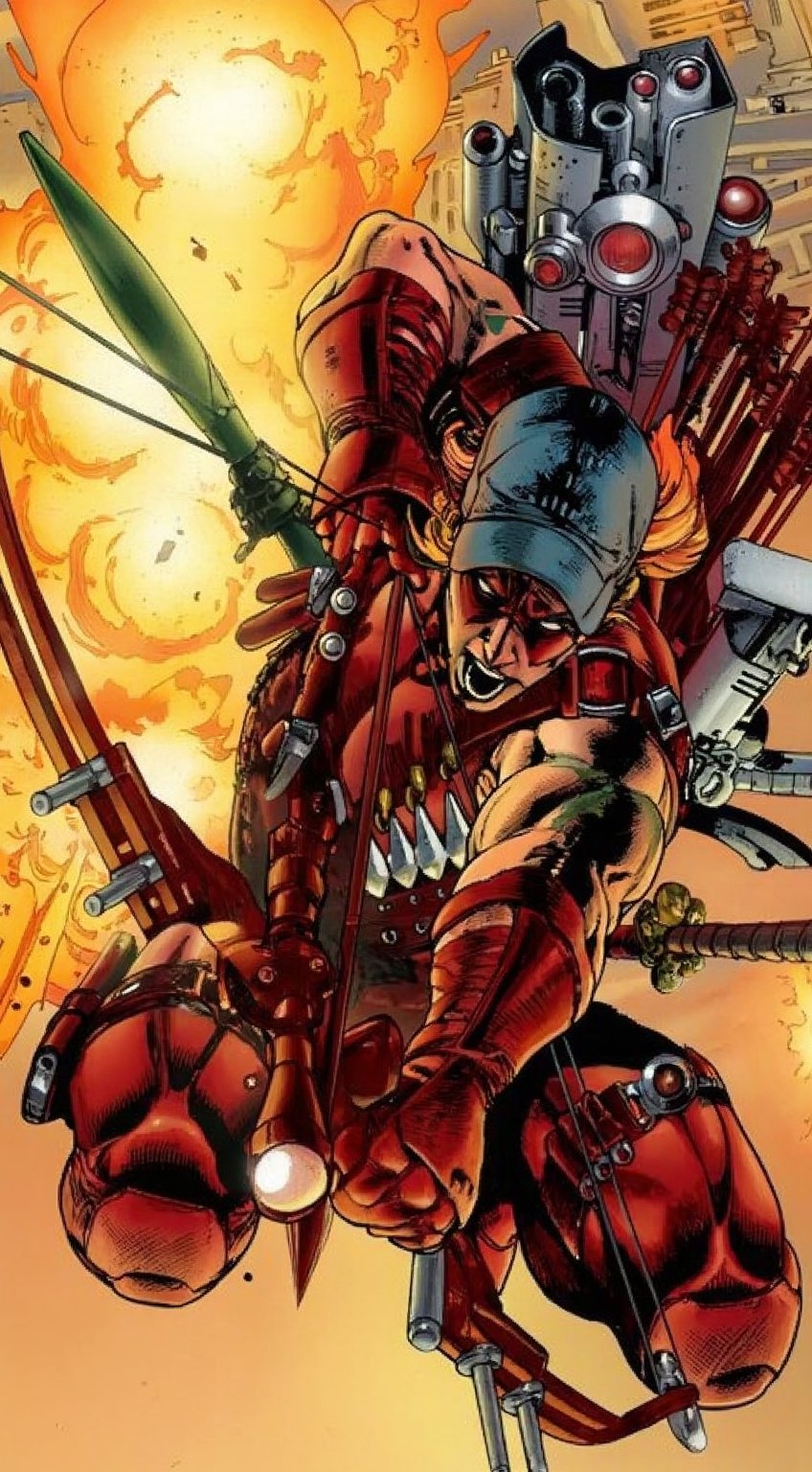 a close up of a person in mid-air with a bow and arrow,, geoff darrow, epic comic book art, epic graphic novel wallpaper, joe madureira, mike deodato jr, simon bisley!, comic book's cover, david finch, inspired by Simon Bisley, profile pic, comic cover art, epic comic book style, adrian smith, valiant comics