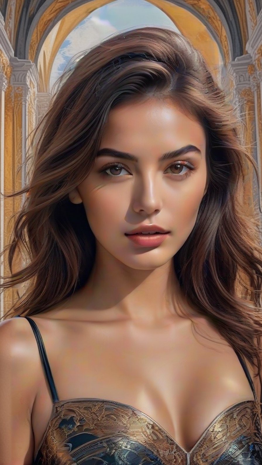 ((Hyper-Realistic)) (fullbody:1.3) photo of a girl,20yo,1girl,brazilian girl,detailed exquisite symmetric face,soft shiny skin,glossy lips,smile,mesmerizing, disheveled hair,perfect female form,perfect body proportion,perfect anatomy,elegant dress,vibrant colors
BREAK
(ultra-detailed hyper-realistic photographic backdrop of Esztergom Basilica, a spiritual center with magnificent cathedrals in northern Hungary,distant view:1.5)
BREAK
rule of thirds,perfect composition,studio photo,trending on artstation,(Masterpiece,Best quality,32k,UHD:1.7),(sharp focus,high contrast,HDR,ray tracing,hyper-detailed,intricate details,ultra-realistic,award-winning photo,kodachrome 800:1.7),(chiaroscuro lighting,soft rim lighting,key light reflecting in the eyes:1.5),by Karol Bak,Alessandro Pautasso and Hayao Miyazaki,
real_booster,art_booster,photo_b00ster,seolhyun