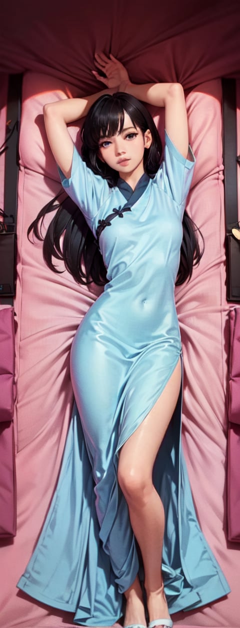 masterpiece, best quality, indoors, carneliandakimakura, 1girl, solo, looking at viewer, full body, dakimakura (medium), lying, on back, very detailed: 1.3)(, horb, luminous blue eyes, hair ,hair outside black hair  inside blue), (light smile: 1.2), sitting, from behind, rear facing, full body, dressed, highly detailed, (height: 1.1), best quality, (Masterpiece: 1.3), cinematic lighting, masterpiece, quality  best , indoors, cosmic eyes, reflection, eyelashes, carneliandakimakura,dakimakura (medium), lying down, behind, bed sheet, hair ornament, arms up, showing arms folded, Concept_carnelian_dakimakura,( Work, best quality, inside  room, fiodef, carneliandakimakura, solo, looking at the viewer, dakimakura (media), lying down, on his back, arms behind his back, full body, carneliandakimakura, horb, beauty miracle),
  TALL
  149cm,
  HEAVY
  42kg,
  HAIR COLOR
  Black
  Blue,
  EYE COLOR
  Blue,smog, gauze, vase, petals, traditional Chinese room, detailed background ,wide photo background,Hairpin, hair decoration,slender,Full chest,perfect eyes,perfect beautiful face,perfect female figure,detailed skin,  delicate patterns,intricate clothing details and rich in exquisite clothing details,delicate intricate fabrics,charming ,alluring,seductive,erotic,enchanting,hanfu,song style clothing,hanfu,Realistic,GUOFENG,MEINV,perfect hand, fingers, hand, perfect, masterpiece, best quality, official art, aesthetic, 1girl, detailed background, isometric, art nouveau, snowflakes, fractal art,asian girl,realhands,AI_Misaki ,hyelin