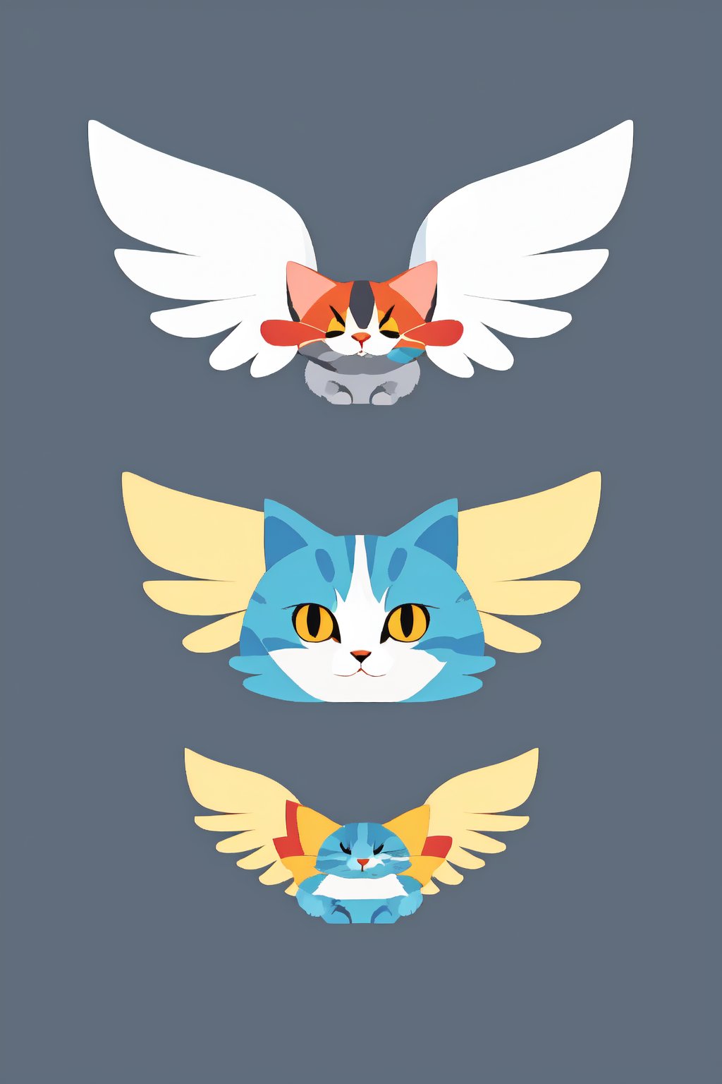  A simple plain vector Illustrator  symetrical angel cat