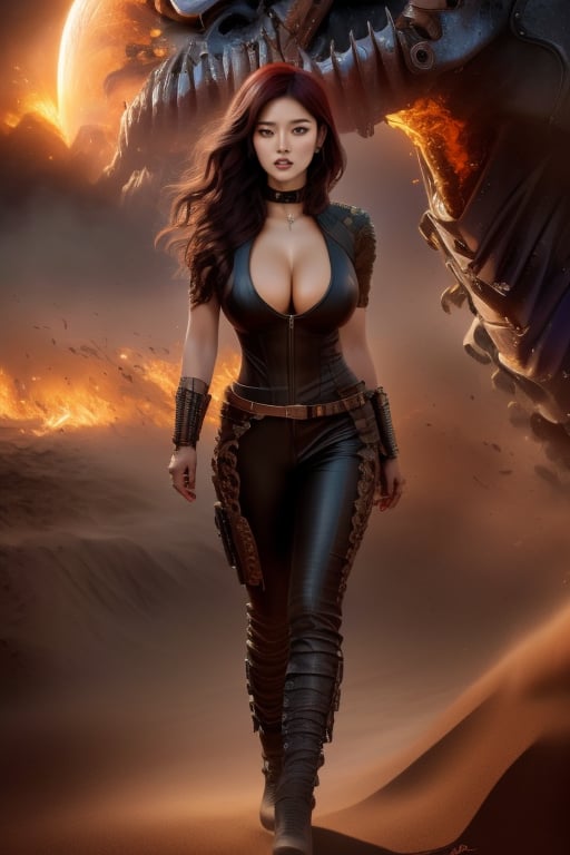 (((full body:1.3))),wavy rose gold hair,mad max furiosa,
(masterpiece, top quality, best quality, official art, beautiful and aesthetic:1.2), (1girl), extreme detailed,(fractal art:1.3),colorful,highest detailed

oil painting,Surrealism,asian masterpiece
Soft face, Asian sharp face,JeeSoo
