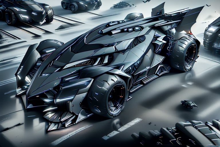 8k, RAW photos, top quality, masterpiece: 1.3),Transforming,
batmobile,
High-powered vehicle,
Low chassis,
black ,
Grey,
Dark colors,Armored Vehicle,Four-wheeled, stealth, concept vehicle, Bat elements, counter-tracking,Concealed wheels,