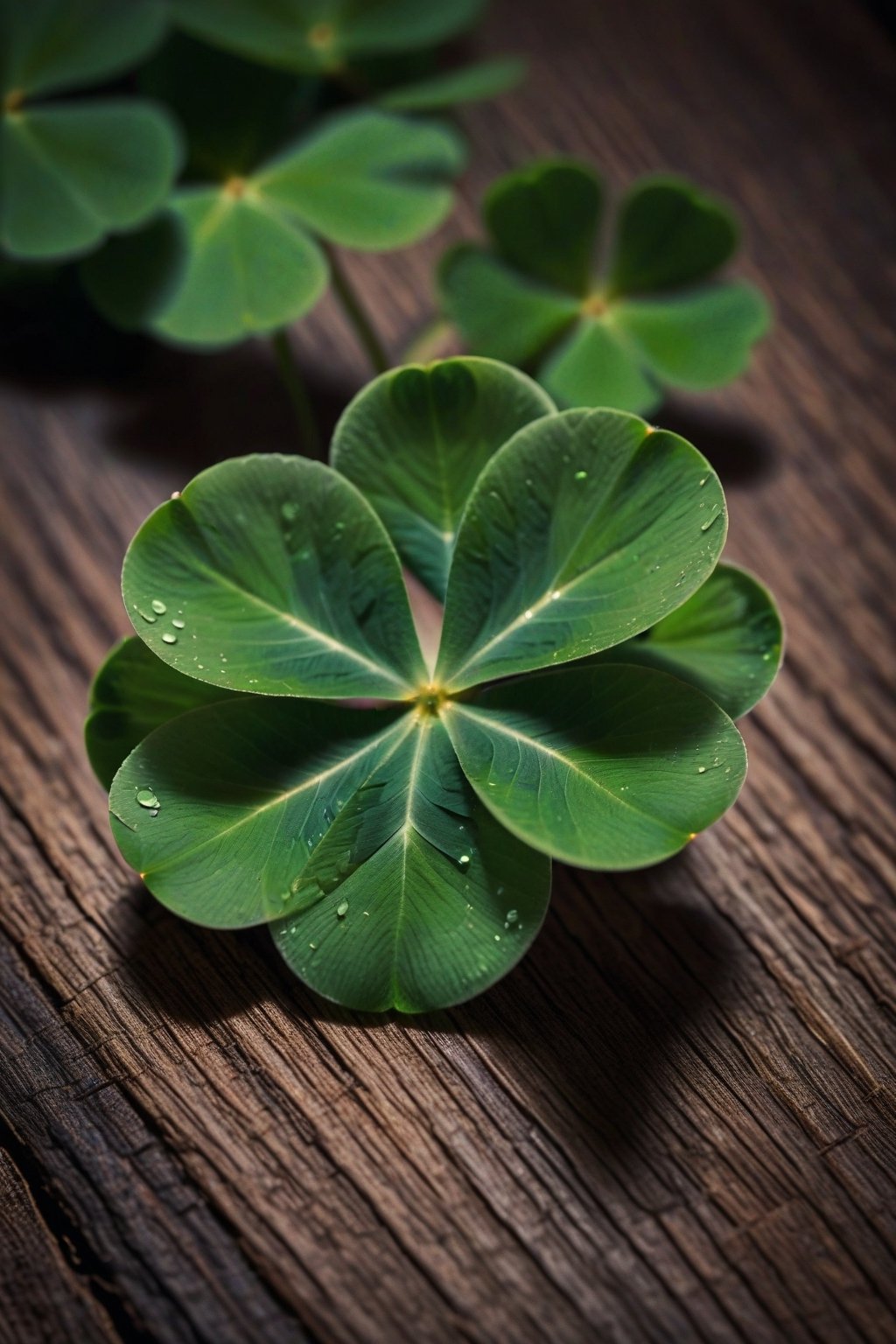 Four-leaf clover gives off magical light and brings good luck.