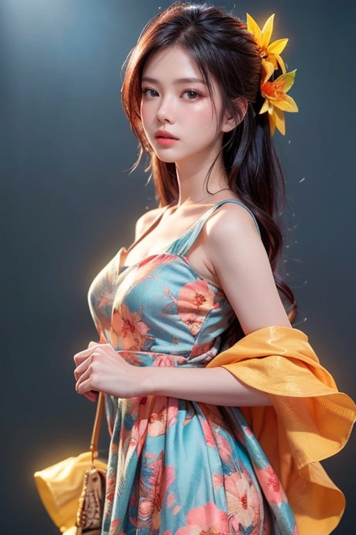 woman, flower dress, colorful, darl background,blue theme,exposure blend, medium shot, bokeh, (hdr:1.4), high contrast, (cinematic, teal and orange:0.85), (muted colors, dim colors, soothing tones:1.3), low saturation,asian girl,1 girl,chinatsumura,gaby_rose,maw4r,frey4,Geayoub1,4manda,4yu,pevit4,p3v1t4,bul3,wul4n,s4str0,nit4,yukikato,nitagunawan