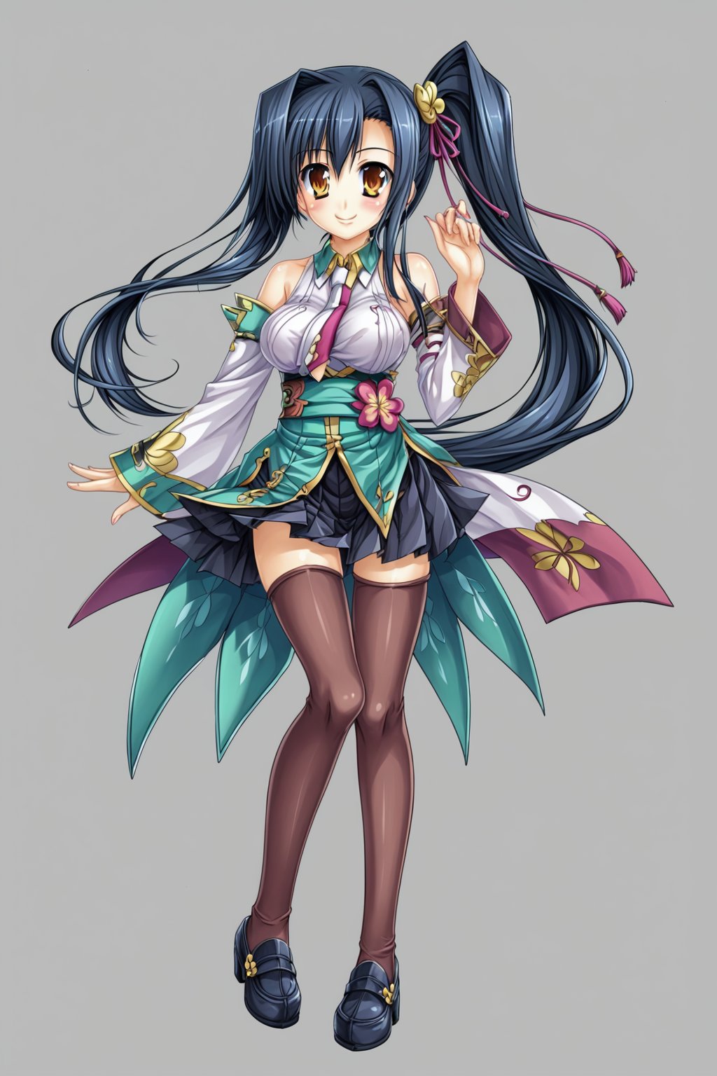 kan'u \(koihime musou\),kan'u,full-body_portrait,glitter,porcelain_art,Dragon, ((sakura_blossoms)background)