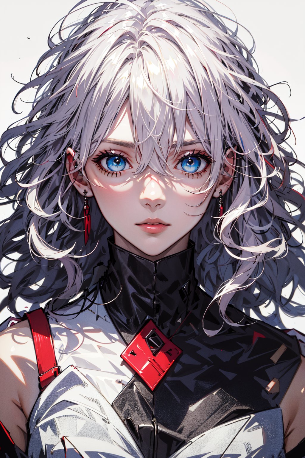 score_9, score_8,score_7, (masterpiece),(beautiful face and eyes),hair between eyes,wavy hair, white_hair,full_body