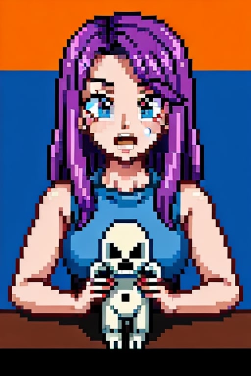 un chica y un hada , paradas , mirando a los espectadores ,portada de videojuego, pixelart