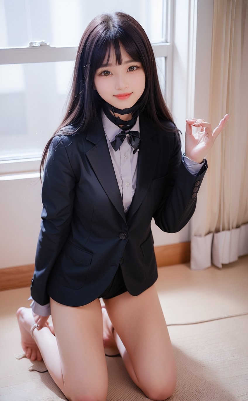 (((((Button_collared_top blazer suit:1.5))))),(((kneeling the floor))),((((far full body shot:1.3)))),(((((old fashioned mini short pants:1.4))))),(beautiful and aesthetic:1.4),((((round cheeks, high-bridged nose, plastic surgery round eyes:1.5)))),((((extra long hair with complete fringes with blurry:1.4)))), ((((against window)))),((((smiling face:1.4)))),(((((Kpop stylish pose:1.5))))),(((((empty room:1.5))))),
perfect.,Bomi,Enhance,Model ,Asian ,Girl,(((eungirl))). ,eungirl,1girl. 