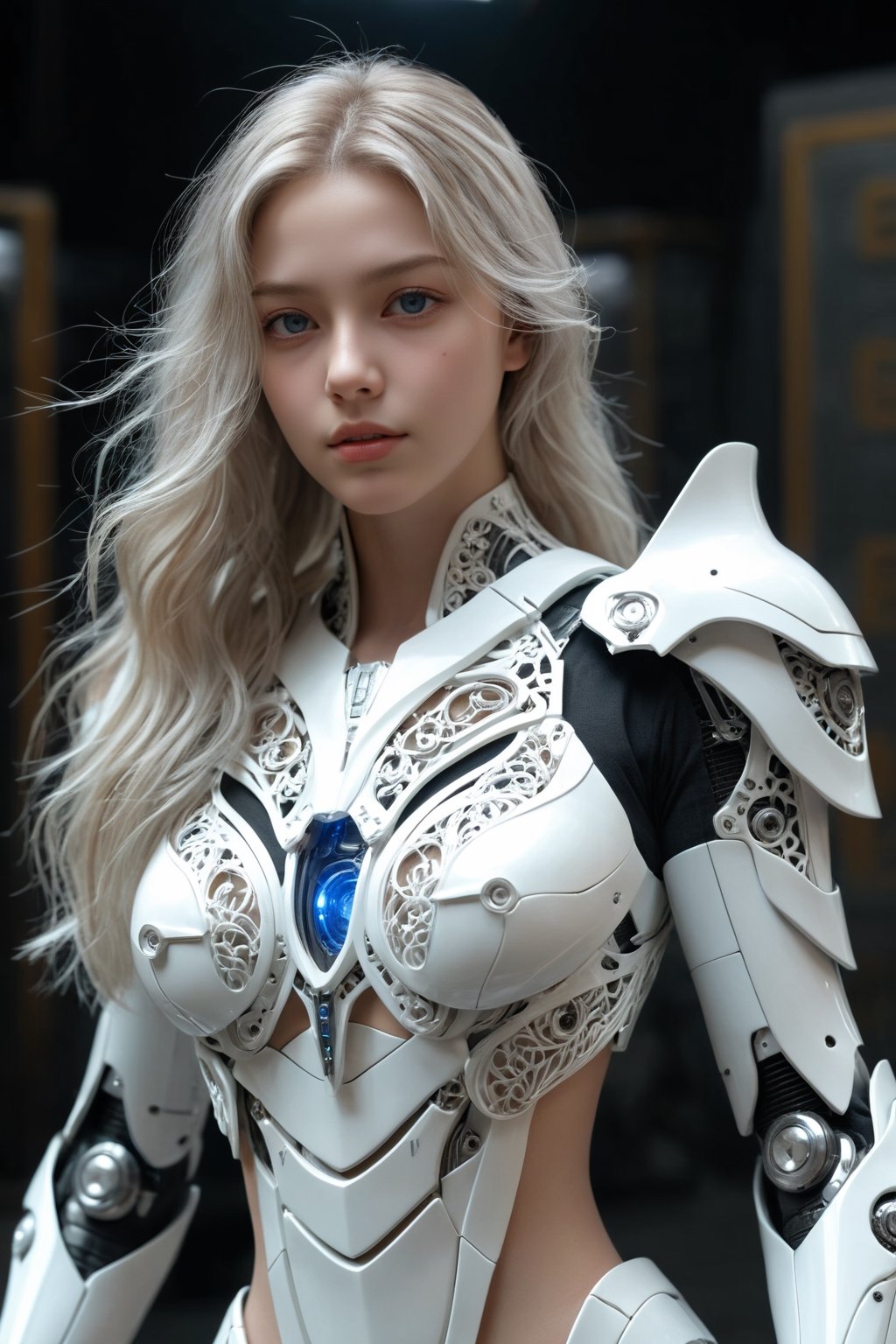 (ultra realistic,best quality),photorealistic,Extremely Realistic, in depth, cinematic light,hubgwomen,hubg_beauty_girl,

front_view, masterpiece, best quality, photorealistic, raw photo, (1girl, looking at viewer), long white hair, mechanical white armor, intricate armor, delicate blue filigree, intricate filigree, red metalic parts, detailed part, dynamic pose, detailed background, dynamic lighting, HUBG_Mecha_Armor,

intricate background, realism,realistic,raw,analog,portrait,photorealistic,hubg_mecha_girl,hubggirl