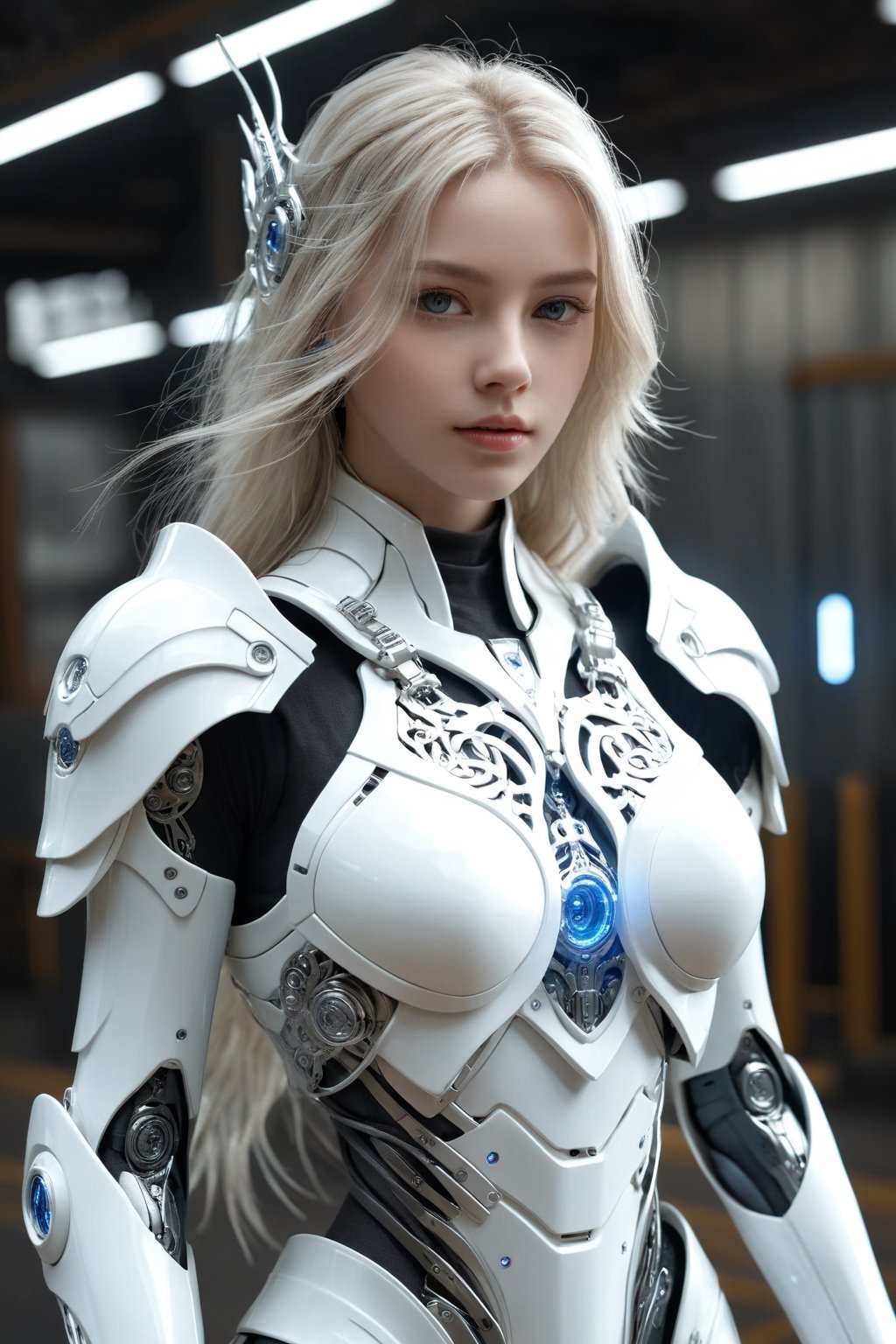 (ultra realistic,best quality),photorealistic,Extremely Realistic, in depth, cinematic light,hubgwomen,hubg_beauty_girl,

front_view, masterpiece, best quality, photorealistic, raw photo, (1girl, looking at viewer), long white hair, mechanical white armor, intricate armor, delicate blue filigree, intricate filigree, red metalic parts, detailed part, dynamic pose, detailed background, dynamic lighting, HUBG_Mecha_Armor,

intricate background, realism,realistic,raw,analog,portrait,photorealistic,hubg_mecha_girl,hubggirl