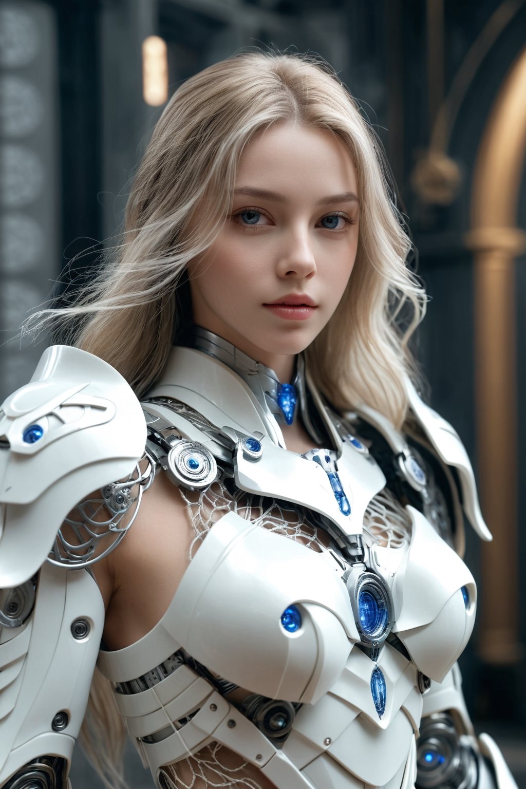 (ultra realistic,best quality),photorealistic,Extremely Realistic, in depth, cinematic light,hubgwomen,hubg_beauty_girl,

front_view, masterpiece, best quality, photorealistic, raw photo, (1girl, looking at viewer), long white hair, mechanical white armor, intricate armor, delicate blue filigree, intricate filigree, red metalic parts, detailed part, dynamic pose, detailed background, dynamic lighting, HUBG_Mecha_Armor,

intricate background, realism,realistic,raw,analog,portrait,photorealistic,hubg_mecha_girl,hubggirl