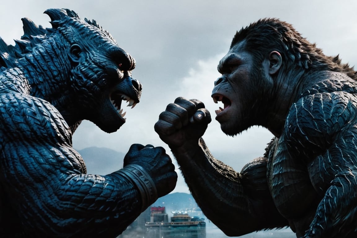 godzilla x kong, arm wrestling,