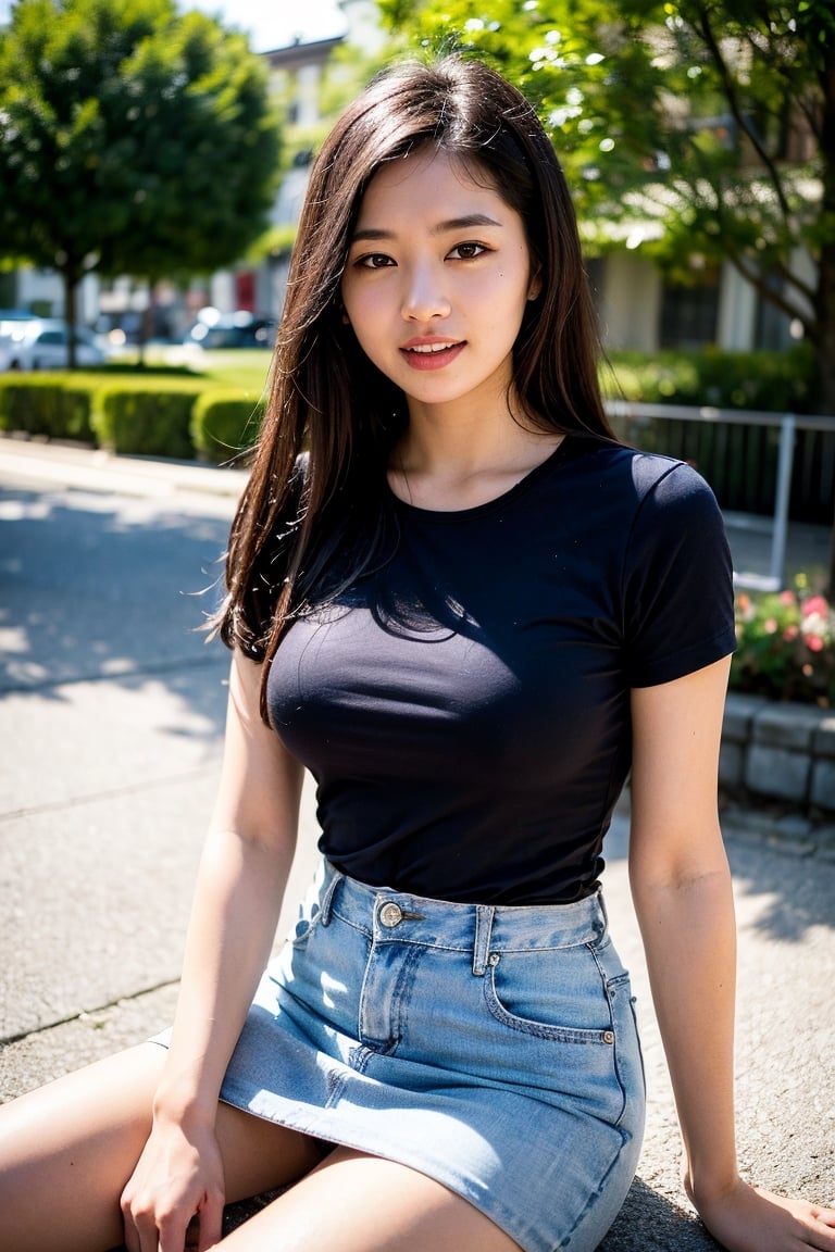 Masterpiece, highest quality, realistic, raw photo, 1girl, long hair, Bust 90cm E cup, Waist is 60cm, T-shirt, short skirt, the season is summer, shy smile, fine skin, pores, sit in an open cafe, A city with many trees background, Japanese, 27-years-old, Height 168cm, not wearing makeup,

Cute, beautiful, beautiful face, big breasts, soft-looking breasts, slender waist, long hair, straight hair, beautiful hair, double teeth, small face, depth of border drawn, pores, realistic skin texture , no makeup, bare face, realistic atmosphere, realism, attention to small details, face with a little pimples, High reality, high resolution, high quality,