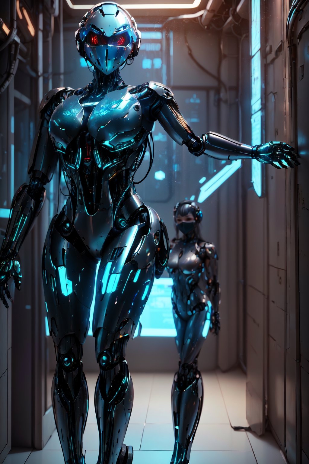 ((high resolution)), ((8K)), ((incredibly absurdres)), break. (super detailed metallic skin), (an extremely delicate and beautiful:1.3), break, ((1robot:1.5)), ((slender body)), (medium breasts), (beautiful hand), ((metallic body:1.3)), ((cyber helmet with full-face mask:1.4)), break. ((no hair:1.3)) , (blue glowing lines on one's body:1.2), break. ((intricate internal structure)), ((brighten parts:1.5)), break. ((robotic face:1.2)), (robotic arms), (robotic legs), (robotic hands), ((robotic joint:1.2)), (Cinematic angle), (ultra-fine quality), (masterpiece), (best quality), (incredibly absurdres), (highly detailed), high res, high detail eyes, high detail background, sharp focus, (photon mapping, radiosity, physically-based rendering, automatic white balance), masterpiece, best quality, ((Mecha body)), furure_urban, incredibly absurdres, science fiction, Fire Angel Mecha, Mecha,Mecha,Red mecha