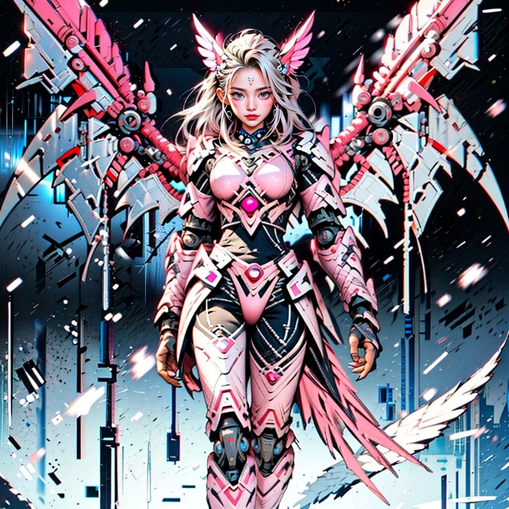 4k,ultra detailed, best quality, masterpiece, 20yo 1sexy girl, ((Full body armor,complex multi-layered mecha armor, scale armor, many complex armor elements, ultra light tight armor, no helmet, insane detail full leg armor)) ((( long wings ,1pink other is sliver)))

golden hair, long hair, (Beautiful and detailed blue eyes),
Detailed face, detailed eyes, double eyelids, real hands, ((short hair with long locks:1.2)), black hair, black background,


real person, color splash style photo,
,dragon ear,cool