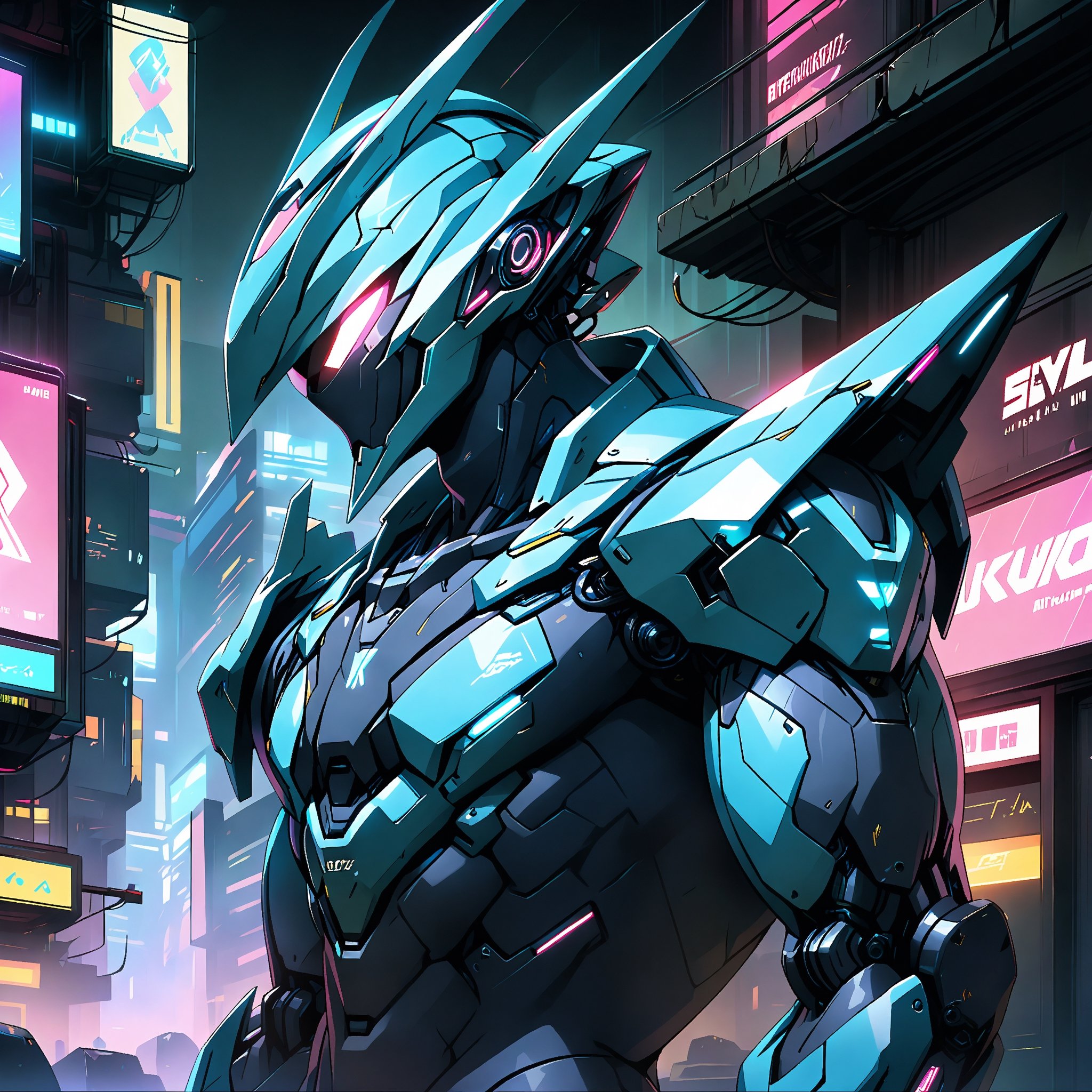 8k, highly detailed, high quality, upper-body_portrait, game cg, anime style, (by Kuroma, by Kurogon)

solo, male. musician, cute robot, shelmet, faceless, no face, toned body, naked, almost_naked,

BREAK

cyberpunk style, cyber city