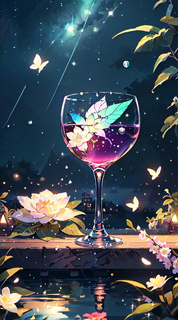 (masterpiece), (best quality), (ultra-detailed), (masterpiece), (best quality), (ultra-detailed), 4K resolution, High resolution, professionall quality, detailed picture, perfectly drawn objects,more prism, vibrant color,no people,wisteria,Jinsha,Transparent stardust,sakura,star,crystal garden,crystal flower,crystal city,crystal sea,crystal cave,lake,crystal shape, crystal thorn, crystal vine, glass thorn, glass Vine, Crystal Bush, Glass Bush,rose,cherry blossom tree,crystal lily,glass crystal,Butterfly,wine glass,diamond,flower on glass,no word, raining